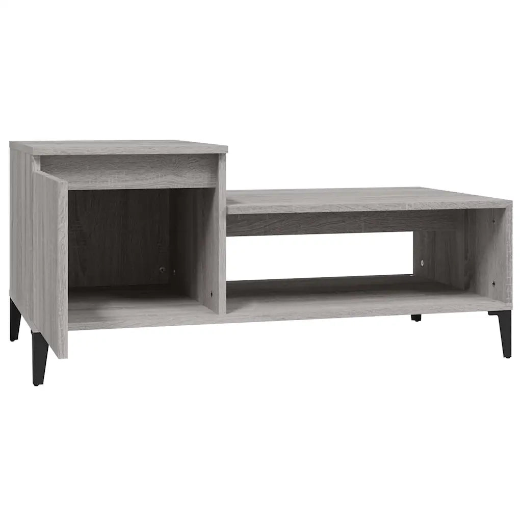 Tavolino da Salotto-Tavolino da soggiorno-Tavolo grigio sonoma 100x50x45cm Legno Multistrato 178514