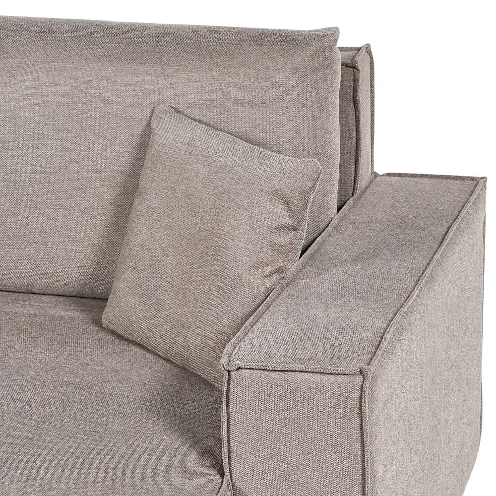 Divano letto angolare a sinistra Grigio Talpa Tessuto poliestere imbottito 3 posti a L con cuscini Funzione letto Stile moderno Soggiorno