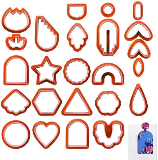 Orecciatori in polimero per oggetti da 24 pezzi - forma sporgente - per gioielli/sculture - plastica - versatile - per uso multifunzionale - forme sporgenti per oggetti