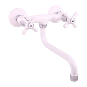 MORAVA miscelatore lavello girevole ottone bianco cromo