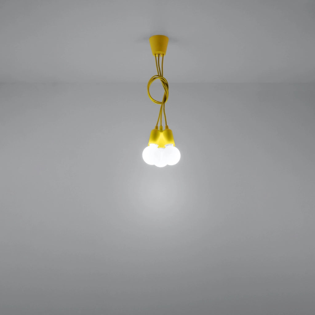 Lampadario Matero 3 luci giallo E27 Pure Lume PU.0579