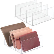 Set di 2 organizzatori per clutches - pratiche tasche a tracolla con 3 cassette per clutches, portafogli, cartelle e altro - portafoglio in plastica trasparente