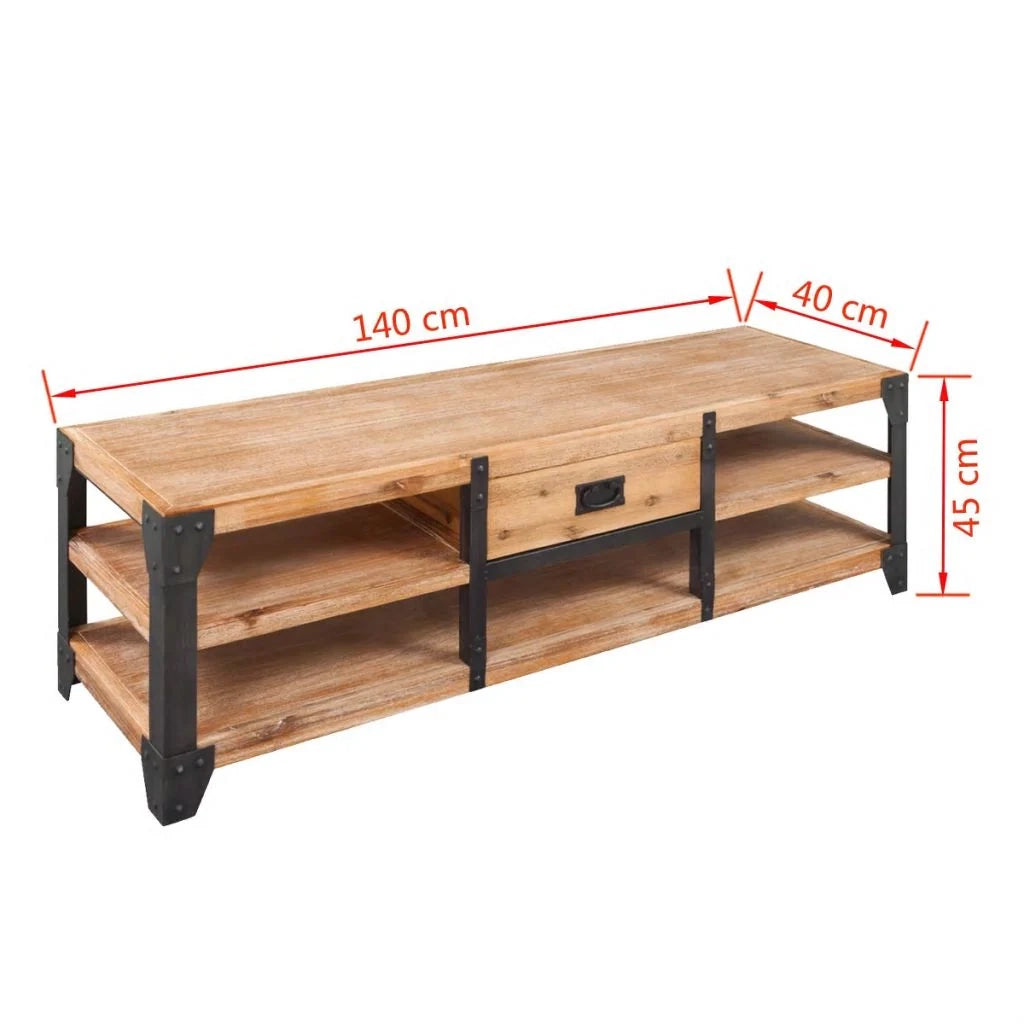 Pratico mobile porta TV/credenza di design 140 cm legno massello di acacia 2502070