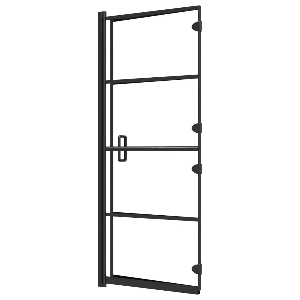 Pannello Doccia Pieghevole in ESG 120x140 cm Nero CFW1513730