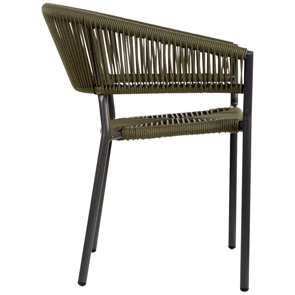 Sedia in rattan sintetico verde 56x61x78