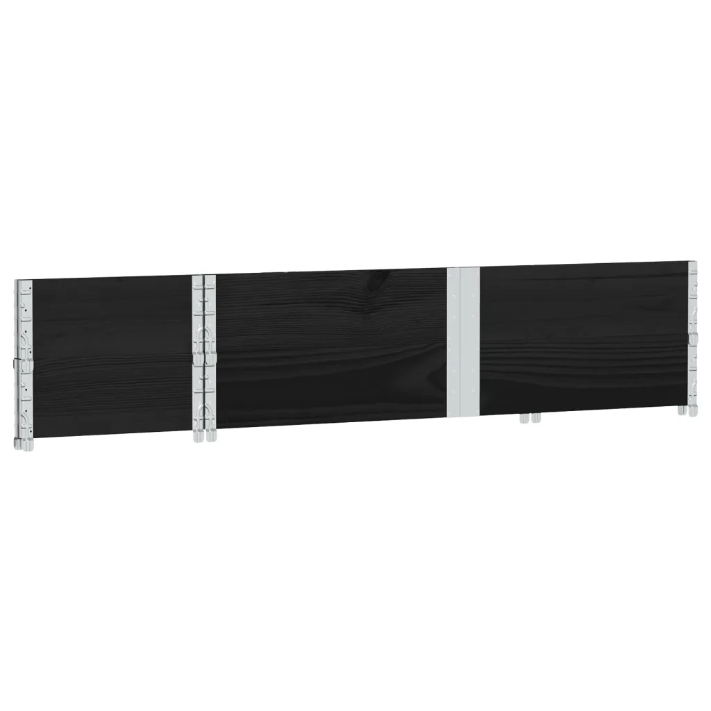 vidaXL Fioriera da Giardino Nera 150x50 cm in Legno Massello di Pino