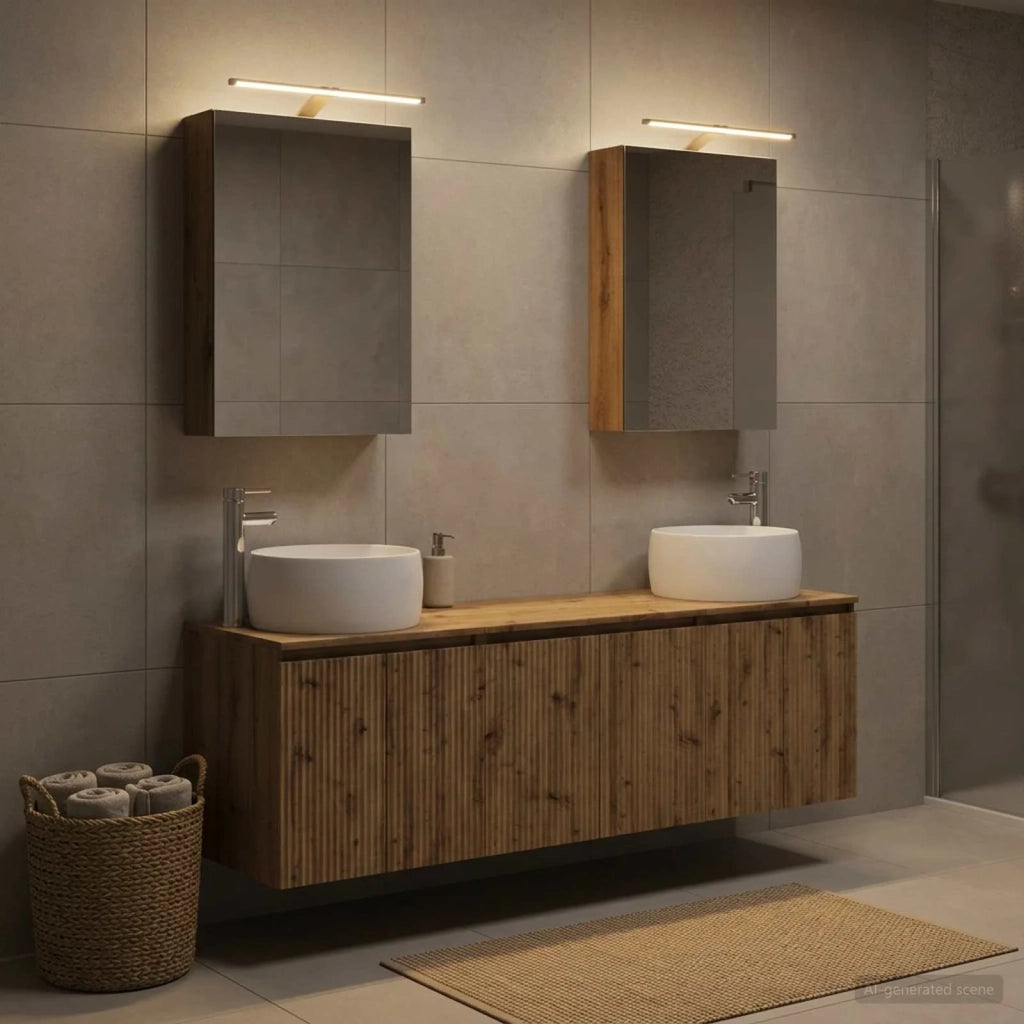 Set di Armadi da Bagno 5 pcs Rovere Artigianale 3406518