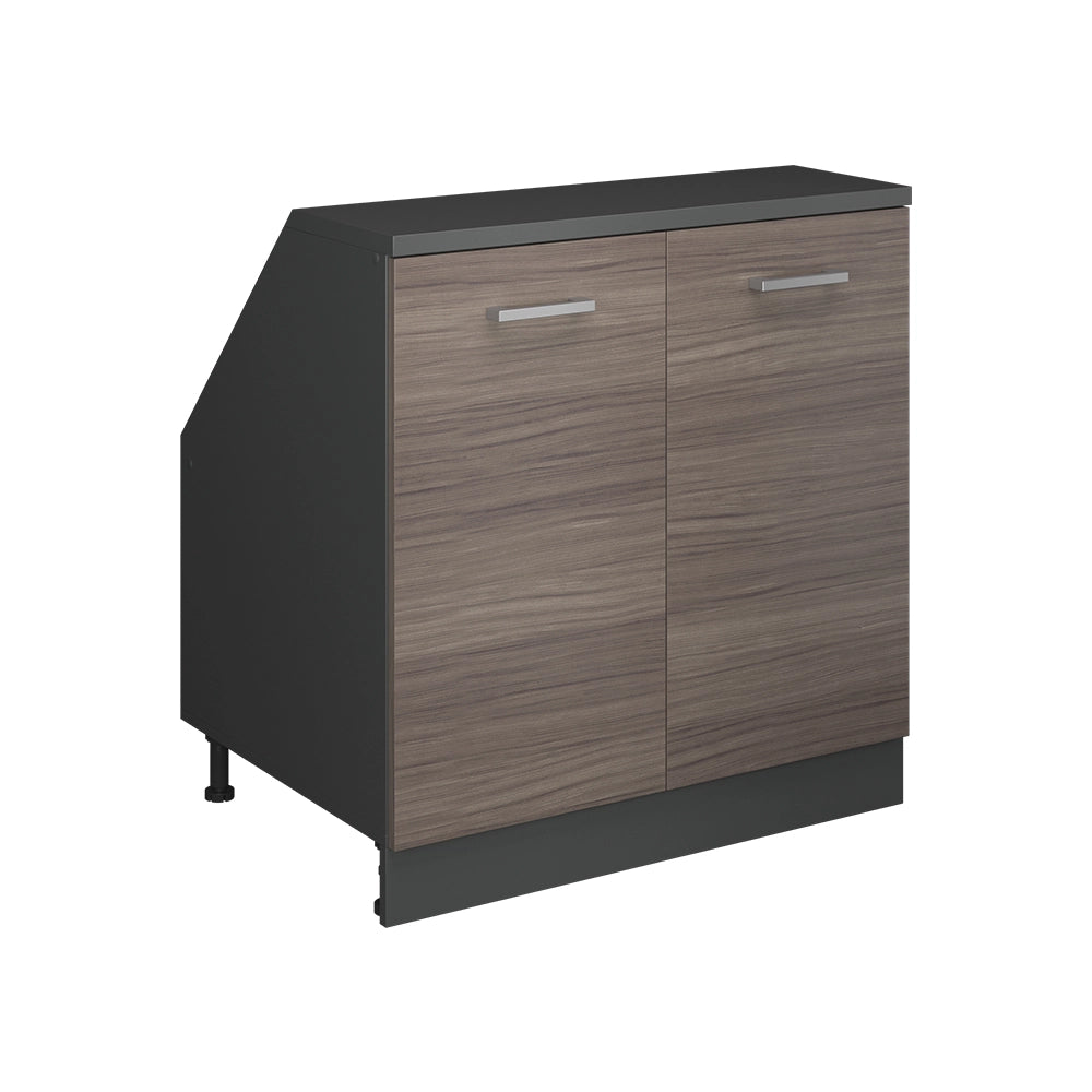 Mobile cucina sottotetto R-Line Grigio nobile/Antracite 80 cm con 2 porte, carcassa 60 cm profondità Vicco