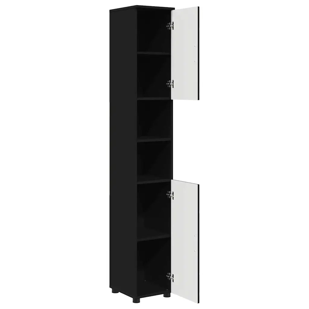 Mobile da Bagno con archiviazione Nero 30 x 35 x 192 cm 883335