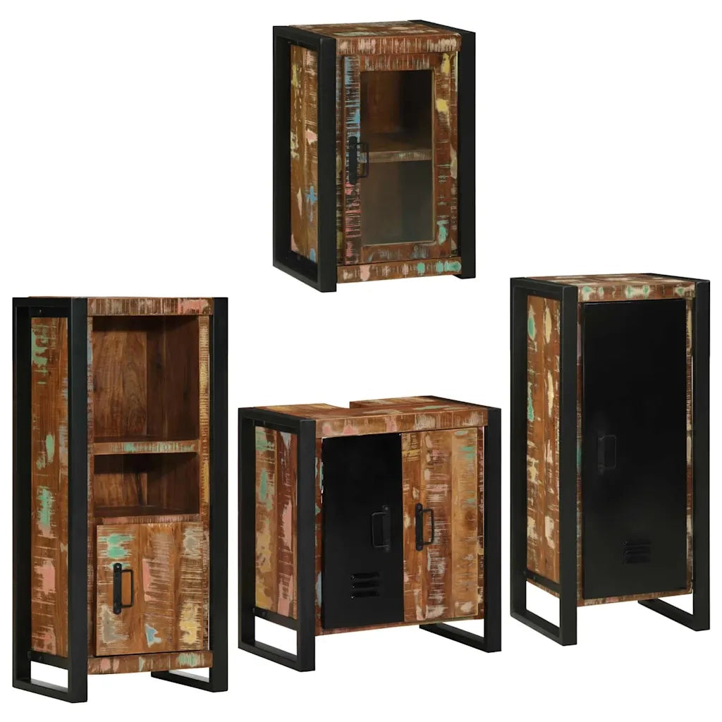 Set di mobili per il bagno 4 pcs Legno massello riciclato