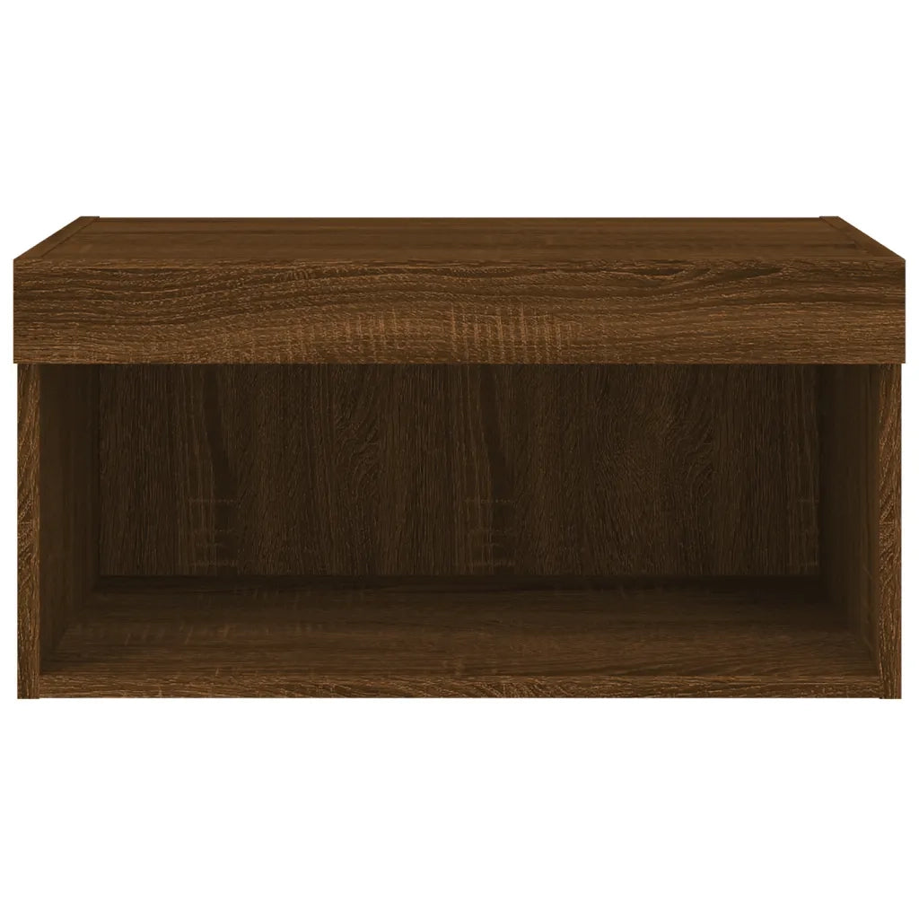 Mobile Porta TV con Luci LED Rovere Marrone 60x30x30 cm 837139