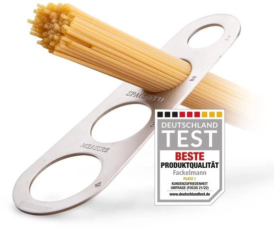 Spaghettimaat per pasta (spaghetti) – pastaportioneerapparaat per massimo 4 persone – misura facilmente la quantità di pasta – portioneatrice di spaghetti in acciaio inox di alta qualità