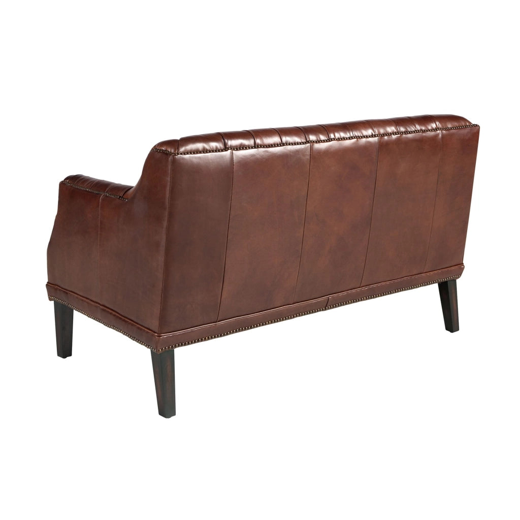 Divano Chester 2 posti in pelle marrone cognac