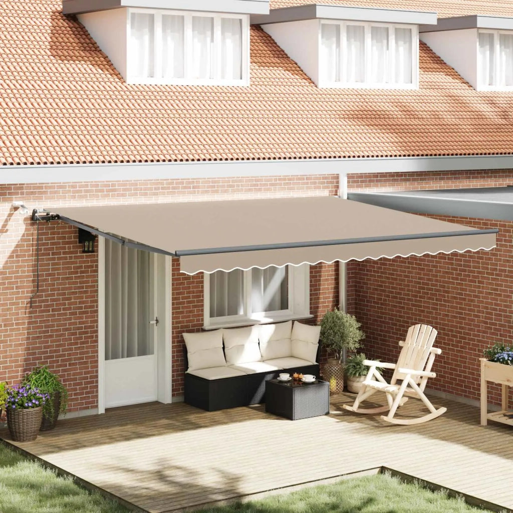 Tessuto per Tenda con Beige 450 × 350 cm Poliestere 3331136