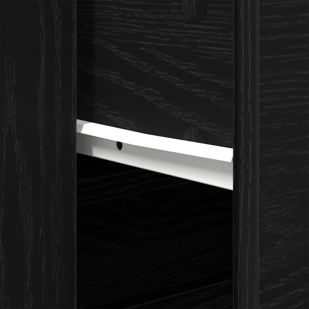 Mobiletti 2 pz in rovere nero legno ingegnerizzato