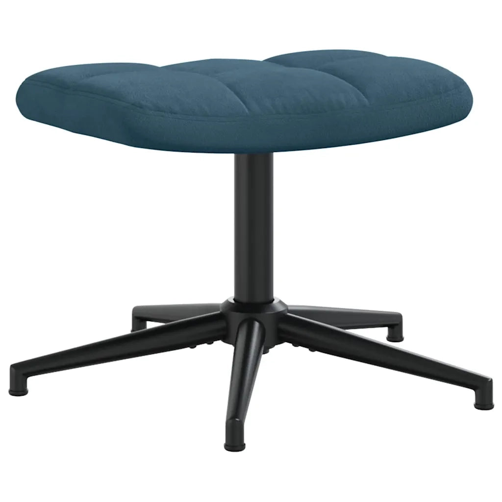 Divano Sedia-Poltrona Relax con Poggiapiedi Blu in Velluto 106551