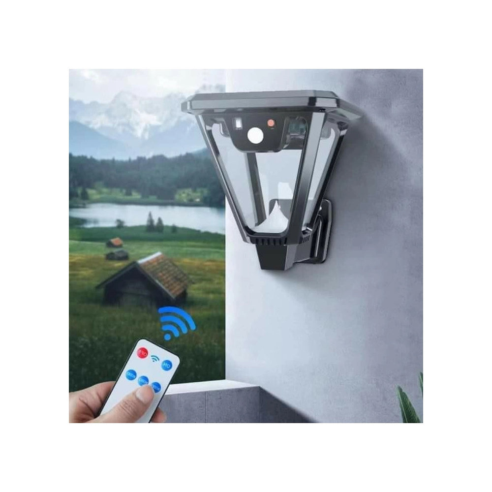 Trade Shop - Lampione Lampada Luce Solare Giardino A Led Su Picchetto Con Telecomando Sensore -