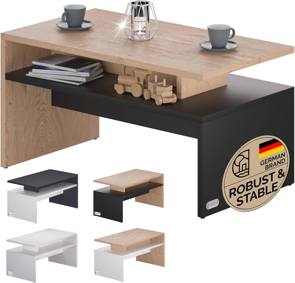 ® Tavolino Salotto da Divano 95x55x50cm Mobiletto Basso in Legno Carico Max 50kg Tavolo Moderno Soggiorno da Caffé da Pranzo Coffe Table Letto