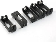 Batterie holder plus in plastica nera per CR123A 3V - 5 pezzi - Con pinze - Montabile