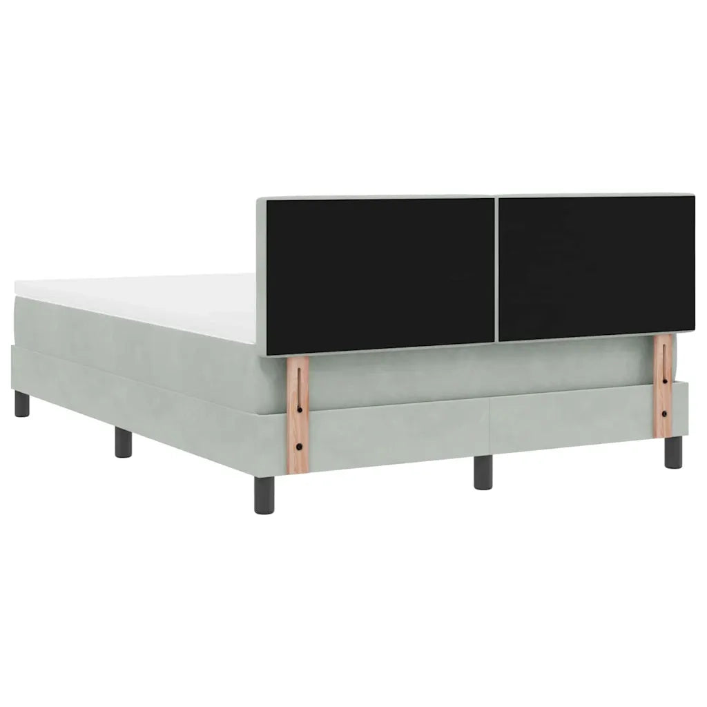 Letto a Sorgente LED Grigio chiaro 160 x 200 cm Velluto 3342728