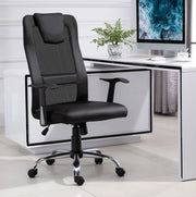Sedia da ufficio ergonomica nera con funzione oscillante