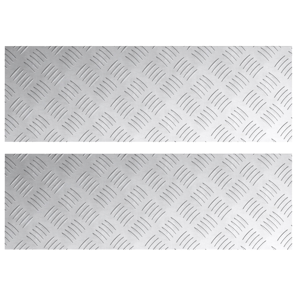 Piastre in alluminio a checker plate 2 pezzi antiscivolo 75x25 cm