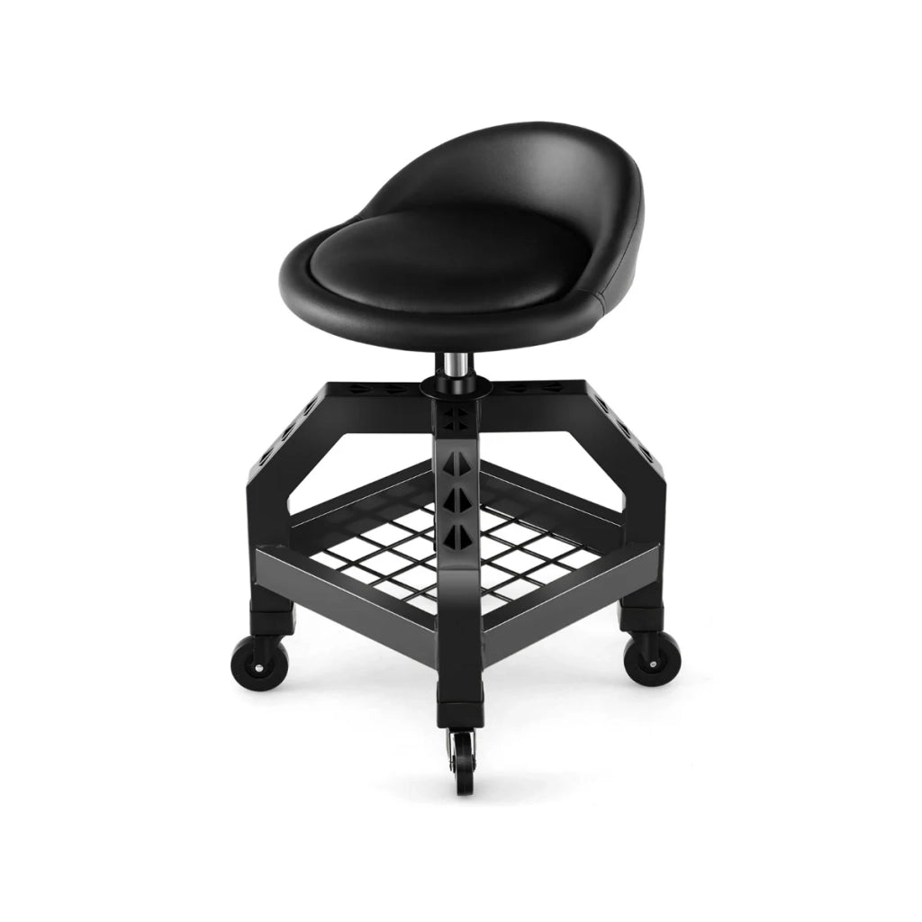 Sgabello da meccanico regolabile 42 x 44 x 67-80 cm elevato comfort ergonomico ruote universali in metallo giallo 20_0014156