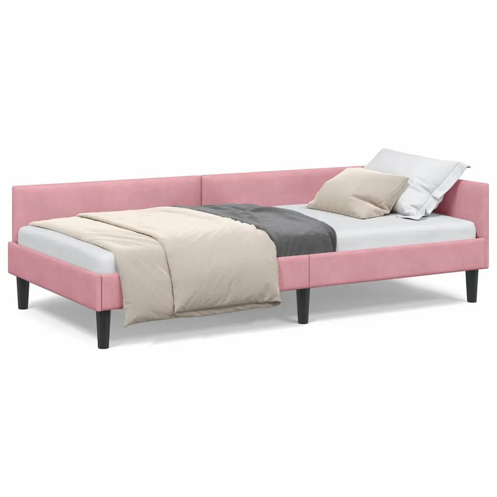 vidaXL Struttura del letto ad angolo con testiera Rosa 90 x 190 cm