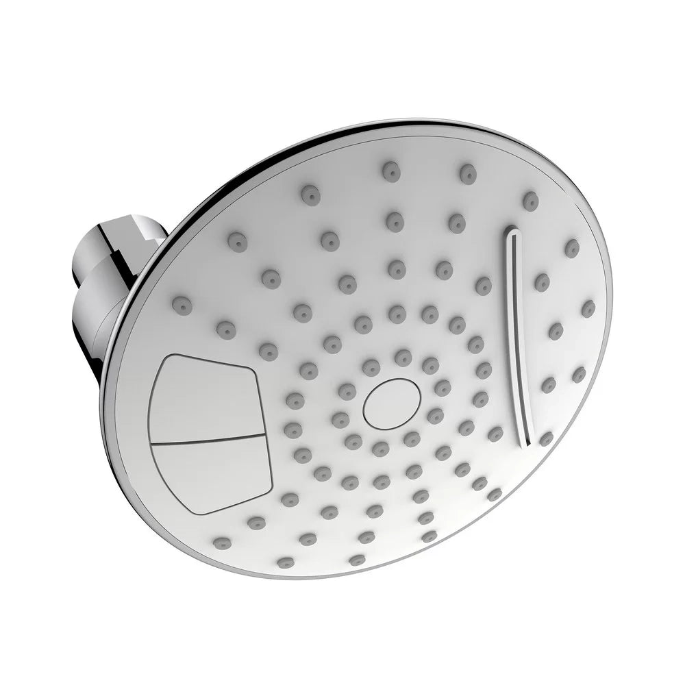 Soffione cromato e grigio con getto a cascata - Serie Corfù