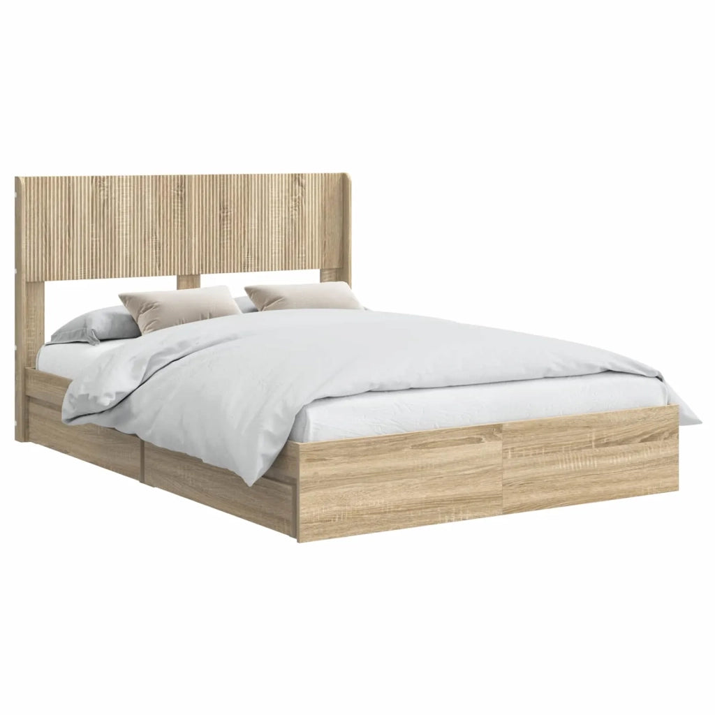 Struttura del letto con stoccaggio e testata Rovere Sonoma 3414391