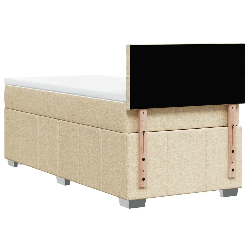 Giroletto a Molle con Materasso Crema 80x200 cm inTessuto