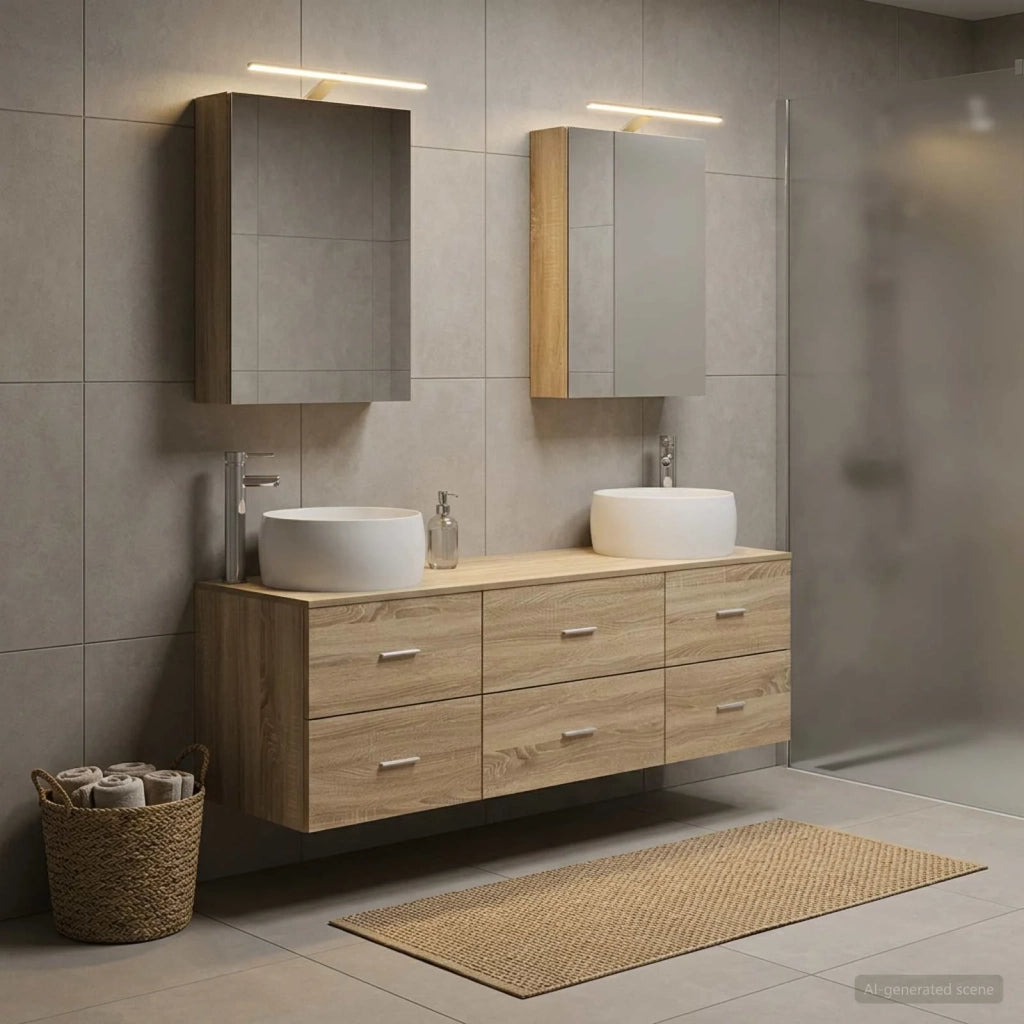 Set di mobili per il bagno 5 pcs Rovere Sonoma 3406993