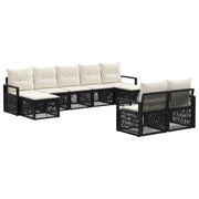 Set Divano da Giardino 9 pcs Nero polyrattan 3435838