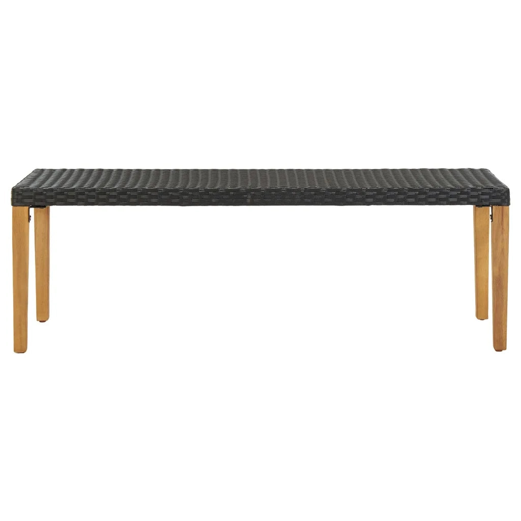 Panca da Giardino 80 cm in Polyrattan Nero 46486