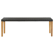 Panca da Giardino 80 cm in Polyrattan Nero 46486