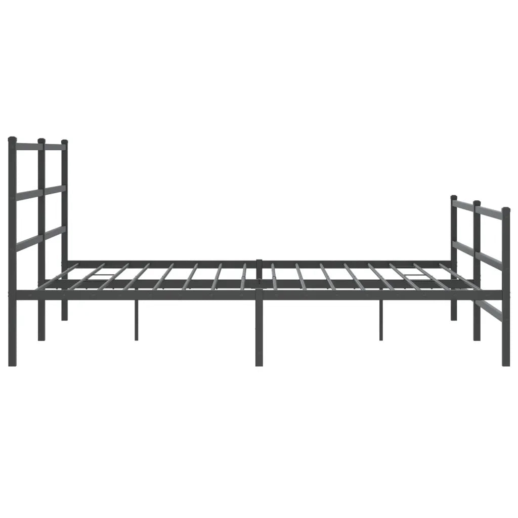Letto matrimoniale | Letto per adulti | Giroletto con Testiera e Pediera Metallo Nero 193x203 cm