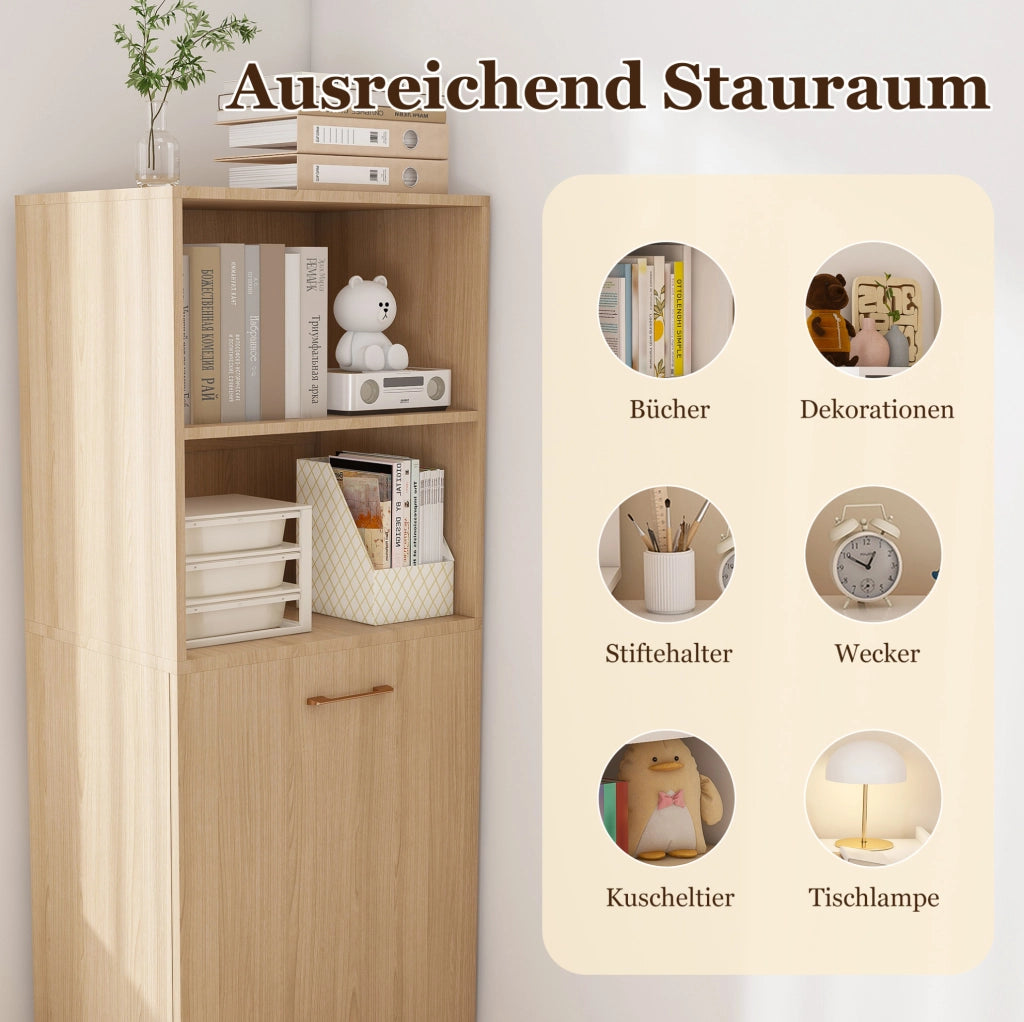 Scrivania estraibile con mobile contenitore in legno naturale
