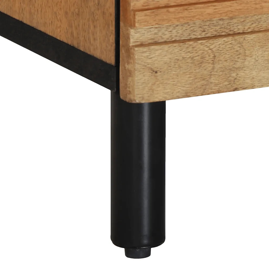 Comodino Marrone 50x33x60 cm in Legno Massello di Mango 4017730