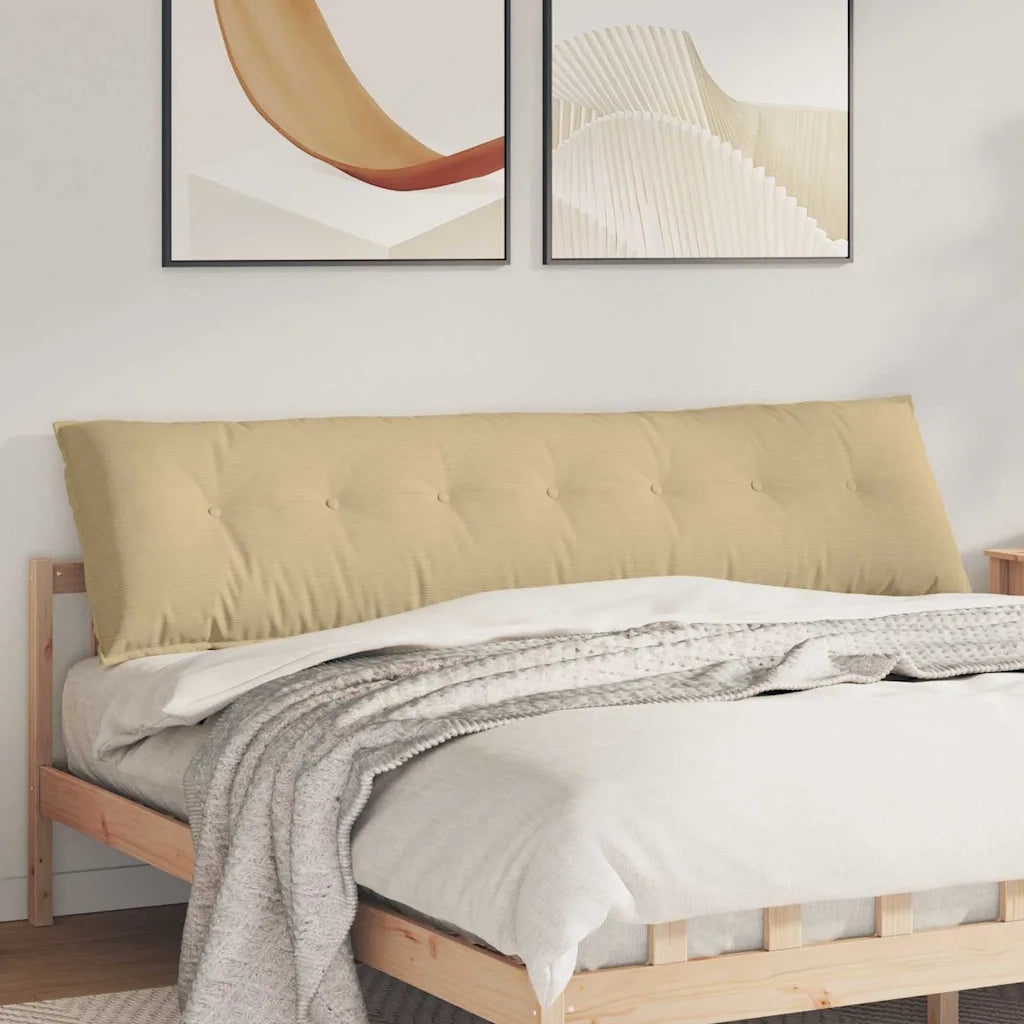 Cuscino per Schiena | Cuscino dorsale Grigio Verde 200 x 50 cm Tessuto in Cords
