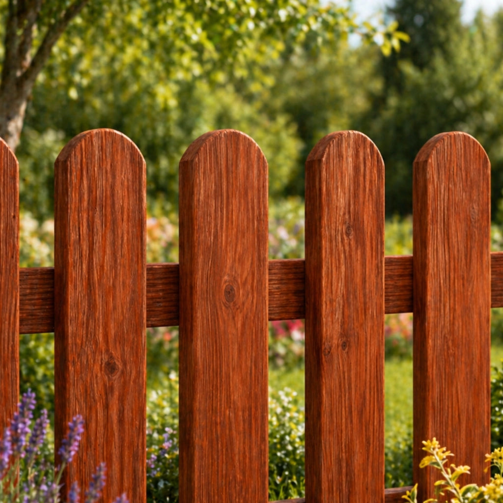 Recinzione In Legno Di Pino Per Giardino E Orto Staccionata Decorativa Con Doghe Arrotondate Protezione Perimetrale Outdoor Resistente Alle Intemperie 180 x 100 Cm Legno Scuro