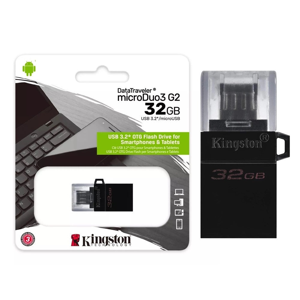 Trade Shop - Pendrive Kingston Datatraveler Microduo3 G2 32gb Dtduo3g2/32gb Microusb Usb-a Otg -