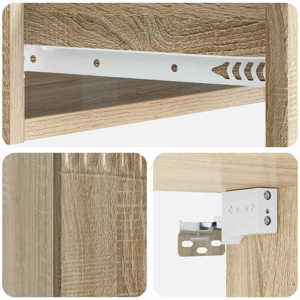 Tavolino da Parete Laterale Rovere Sonoma 59 x 34,5 x 17 cm 898997