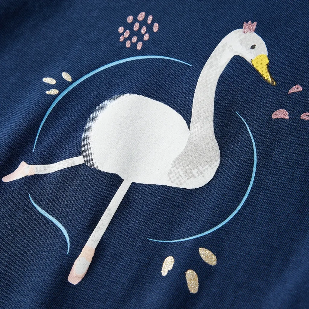 Maglietta da Bambina a Maniche Lunghe Blu Marino 116 13696