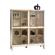 Vetrina classica 8 porte legno shabby bicolore 160x39x184 - Mobili 2G