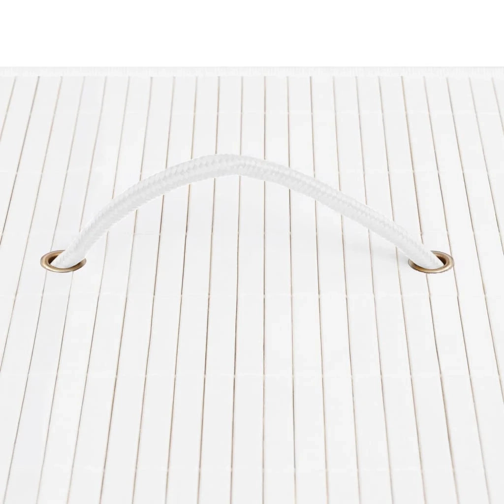 Cesto portabiancheria con un unico scomparto 40 x 30 x 60 cm bambù bianco 02_0006164