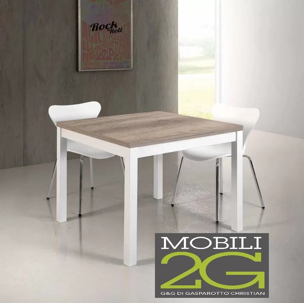 Tavolo rovere laminato allungabile a libro 90x90 h.78