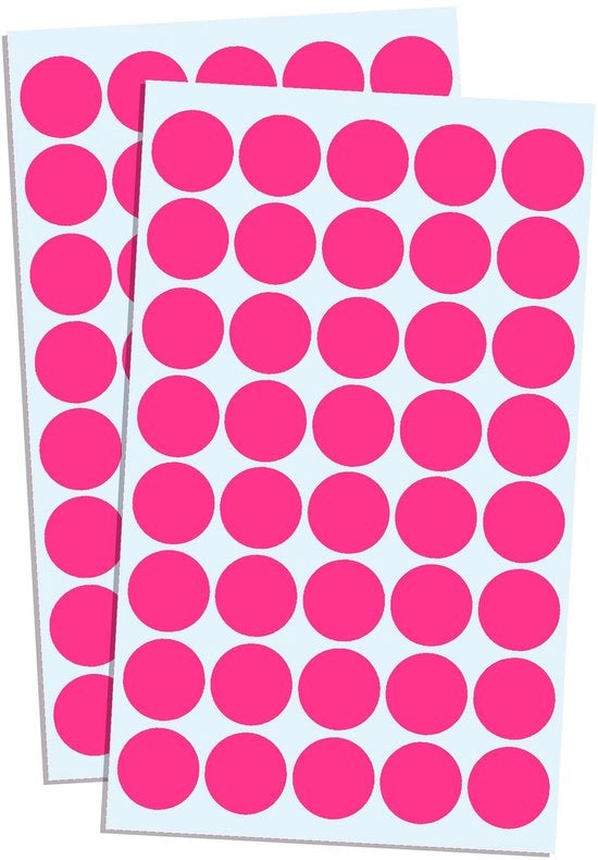 8000 pezzi - Stickers puntati - Etichette autoadesive - Rosa - Stickers puntati colorati - Adatti per carta e legno