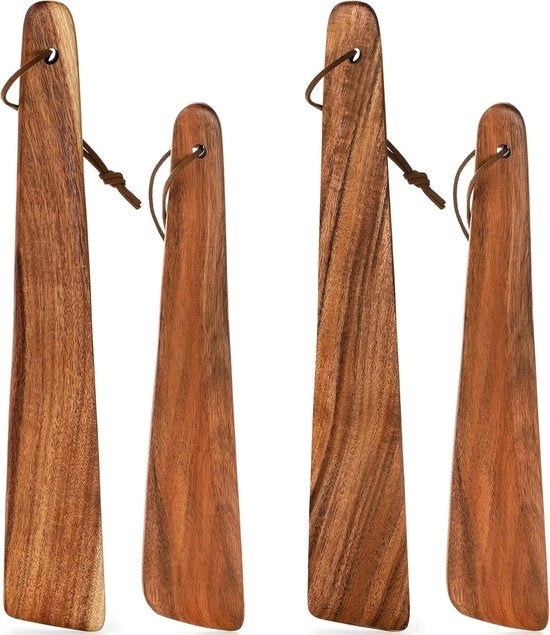Set di Spatole in Legno a 4 pezzi - Teak - 10 pollici e 12 pollici - per Pannelli in Ghisa - Rotazione - Servizio e Scrape