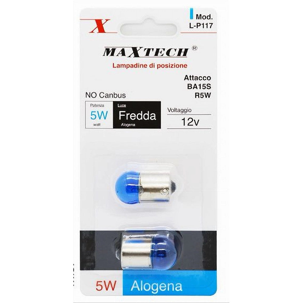 Trade Shop - Lampadine Posizione Auto Ba15s R5w 12v 5w Luce Fredda Alogena No Canbus L-p117 -