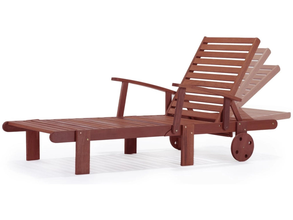 2 lettini pieghevoli in legno esotico TOKYO - MAHOGANY - Mogano